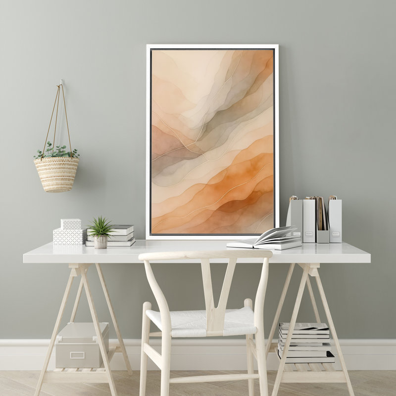 «Soft Gradient Landscape Abstract Art», reproduction d'art sur toile encadrée, H 24 po x l 16 po x P 1,5 po