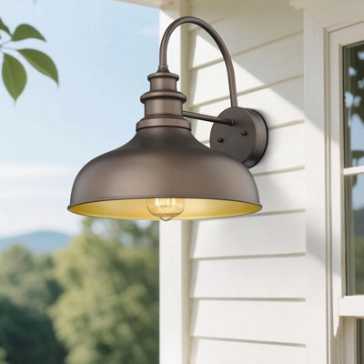 Outdoor Barn Light,Outdoor Wall Sconce,Farmhouse Porch Wall Lamp,Anti-Rust Front Door Lighting Fixture For House,Doorway,Patio,Garage(ORB+Gold)