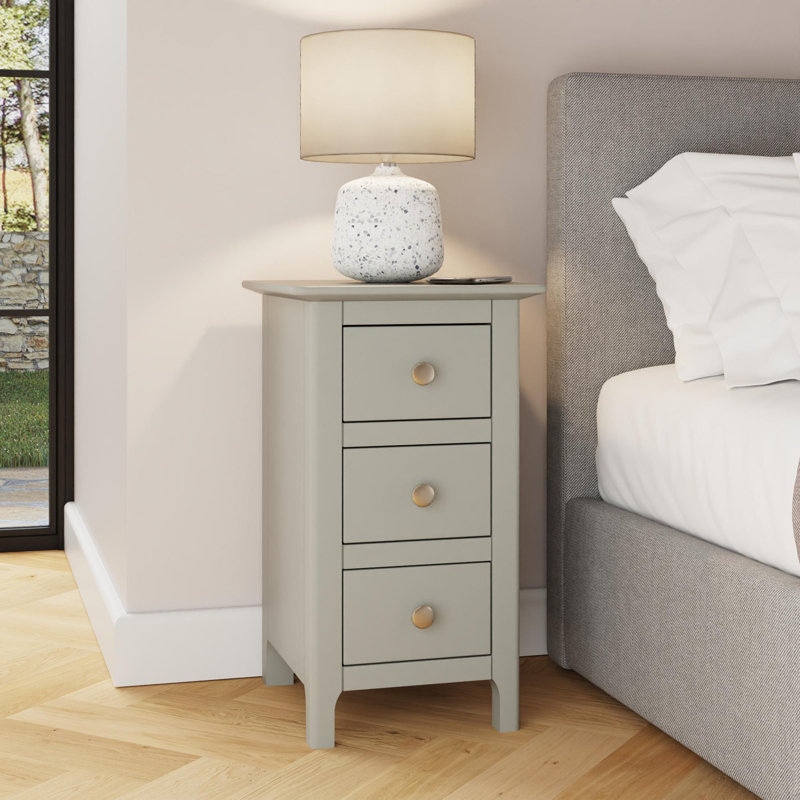 Accetturri 3 Drawer Bedside Table Nightstand Cabinet in Grey, Putty or Ivory White, Grey