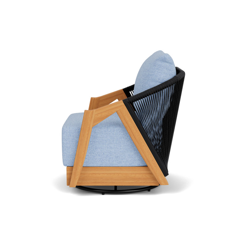 Alpine Outdoor Teak Swivel Lounge Chair, Demo Skyway