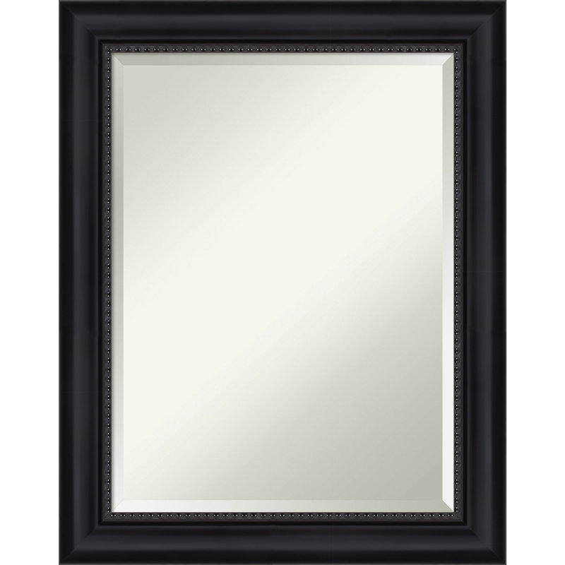 Miroir de salle de bain biseauté Vandeveer, Noir satiné, 28,88 po x 22,88 po