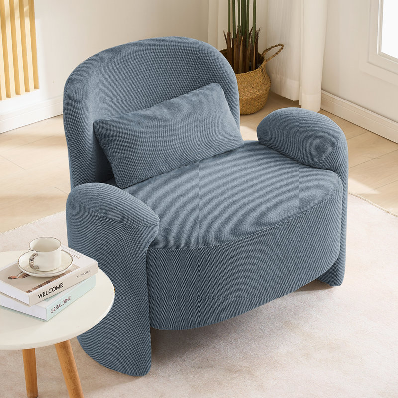 Fauteuil d'appoint moderne surdimensionné 37,2 po, Bleu