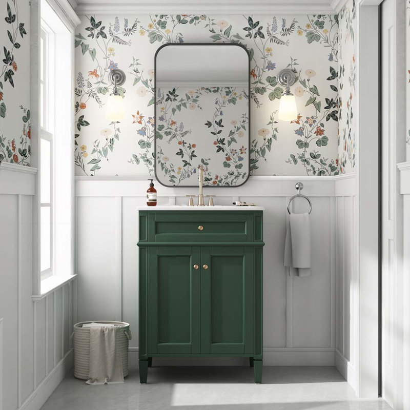 Meuble-lavabo 24 po avec 2 portes et un tiroir basculant, Vert