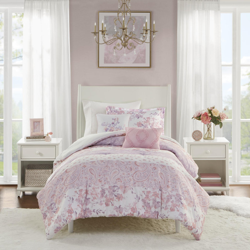 Ensemble d'édredon en polyester 5 pièces, Édredon double + 4 pièces supplémentaires