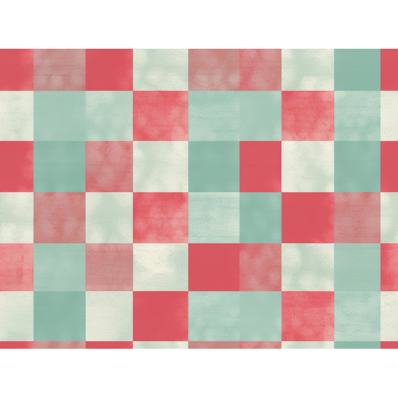 Checkered Comforter, Queen Comforter, Red/Turquoise Checkered