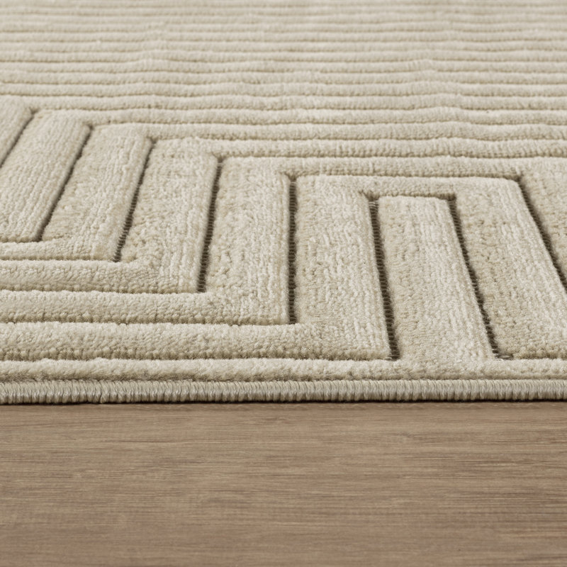 Syier In- & Outdoor Scandi Modern Beige Area Rug, Rectangle 16'8" x 22'11"