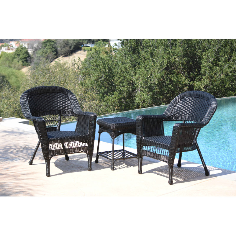 Goodman Wicker 2 - Person Patio Conversation Set, Black