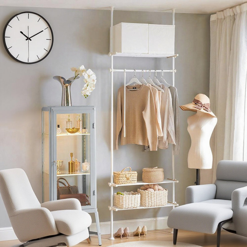 Adjustable Clothing Rack, White