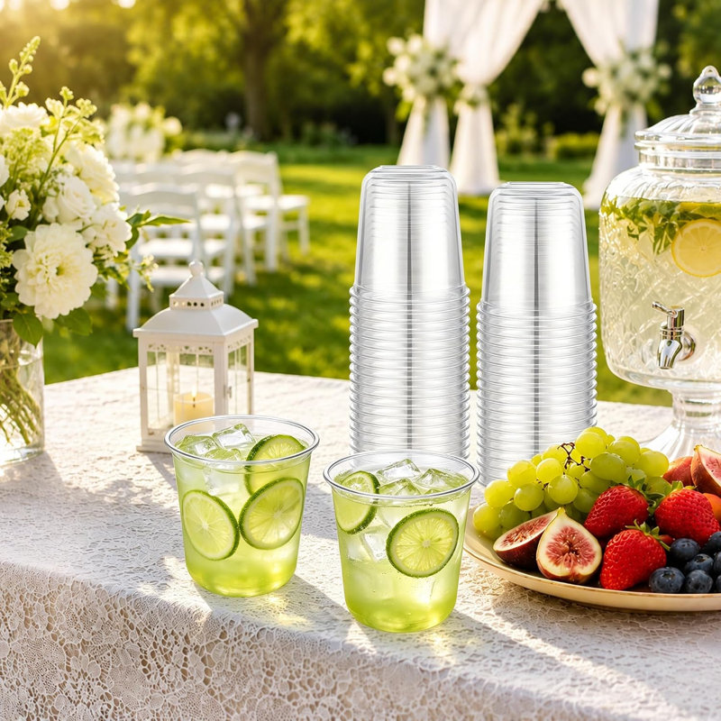 150 Pcs 12oz Clear Plastic Cups