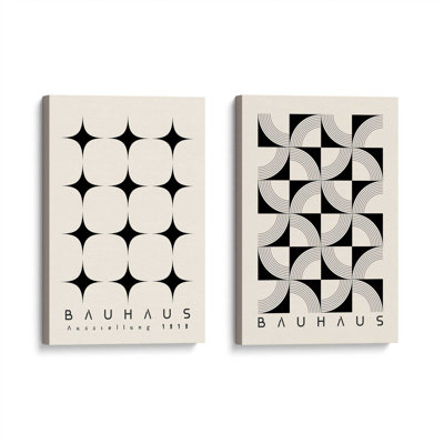 Patterned Bauhaus Set of 2 Canvas Prints