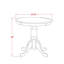 L'ensemble de mobilier de salle à manger 3 pièces comprend une table de salle à manger ronde avec piédestal et 2 chaises rembourrées en tissu bleu, noir et cerise-1581702405-1581702411-1581702406