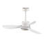 Le ventilateur de plafond blanc moderne le plus vendu de 42 pouces avec lumière, comprend 3 pales en plastique ABS, une télécommande, un moteur à courant continu réversible et un éclairage à DEL à intensité variable.-128776923-128776924