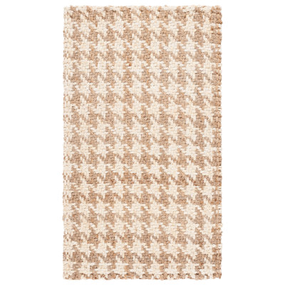 Natural Fiber Handwoven Jute Houndstooth Rug