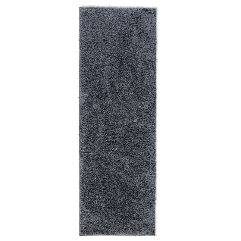 Solid Colour Machine Woven Gray Area Rug, Rectangle 80cm x 240cm