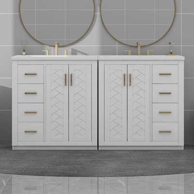 Ensemble de meuble-lavabo double 60 po avec lavabo double 60 po