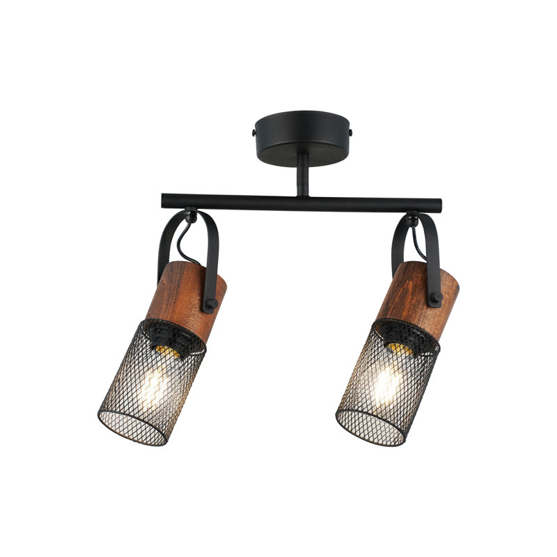 Modern Black Chandelier, Metal Body, 13.8 x 3.9 inches | Elegant Design with Ø3.0 x 7.5 inches Cap, Total Height: 12.9 inches | 2 x E27 Socket (Max 40W), Stylish Lighting for Home & Office Decor