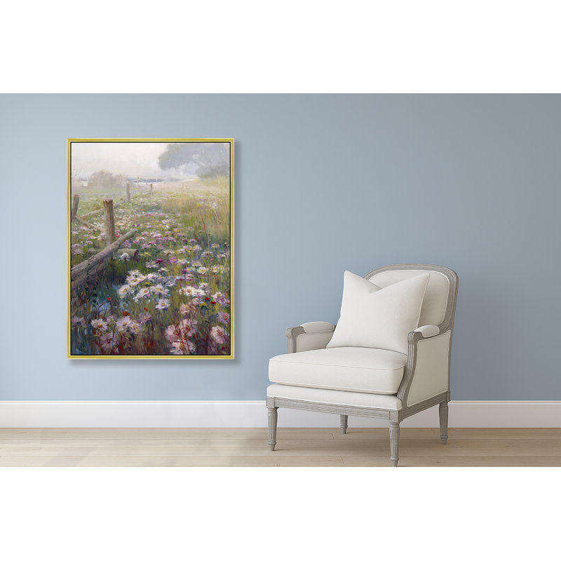 Petals Along The Old Fence Print, 50" H x 38" W, Gold