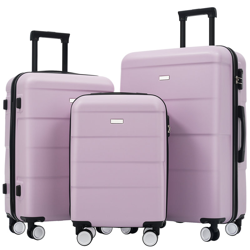 Ensemble de valises à roulettes doubles 3 pièces avec serrure à mot de passe Hardshell, valises légères 20 "+ 24" + 28 "