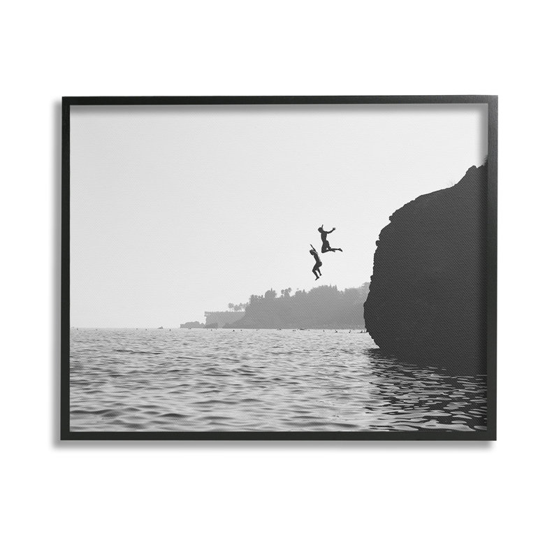 «Diving Ocean Cliff Single Photo Frame» par Sissi et Seb sur toile, Giclée encadrée noir minuit, H 11 po x l 14 po
