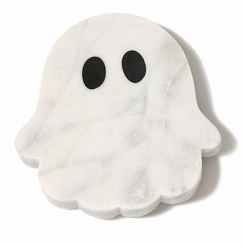 Halloween Ghost White Marble & Resin Serving Board 