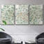 «Green Flowerhead I», ensemble de 3 pièces encadrées sur toile-97795150-97795151