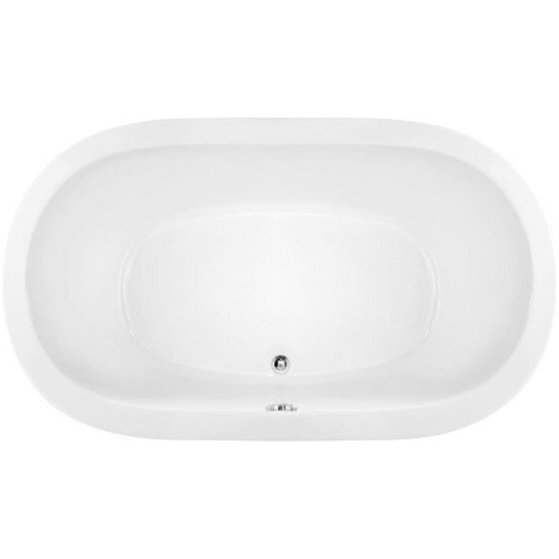Liliana 66'' x 42'' Drop-In Soaking Acrylic Bathtub, White, Polished Nickel