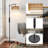 63.5'' Arc Floor Lamp with Remote Control & Stepless Dimming & Rattan Shade