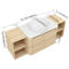 Meuble-lavabo mural 54 po avec lavabo d'art en céramique et 2 tablettes de rangement, 2 portes à fermeture en douceur, emballage KD, contreplaqué-125515218