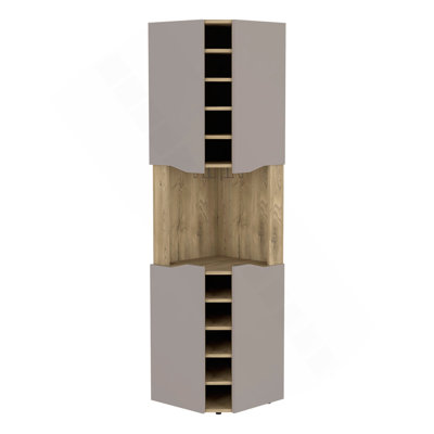 Obregon Corner Bar Cabinet, Ten Built-In Wine Rack, Single Door