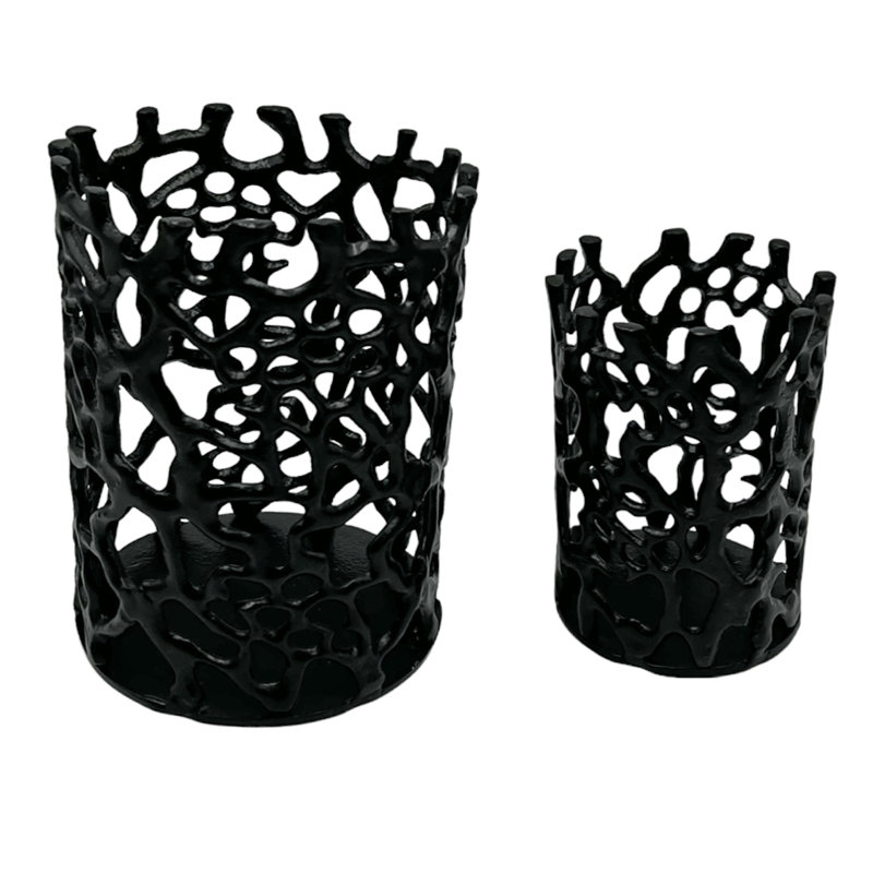 8.5'' H Aluminum Tabletop Votive Holder, Black