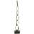 Shropshire Silver Aluminum Metal Abstract Tall Linked Floor Decorative Sculpture with Black Base, 8" x 5" x 51"-1684495021