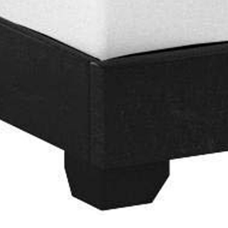 Lit plateforme tapissier Woodsum, Noir, Grand