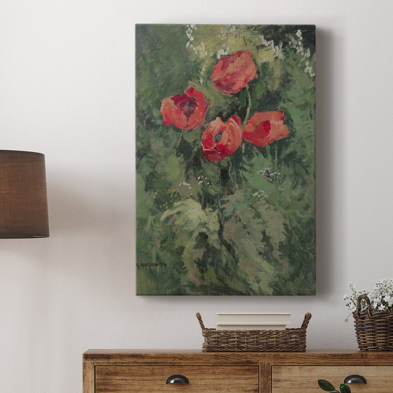 Motif floral rétro CCLX - galerie Cavas, H 27 po x l 18 po