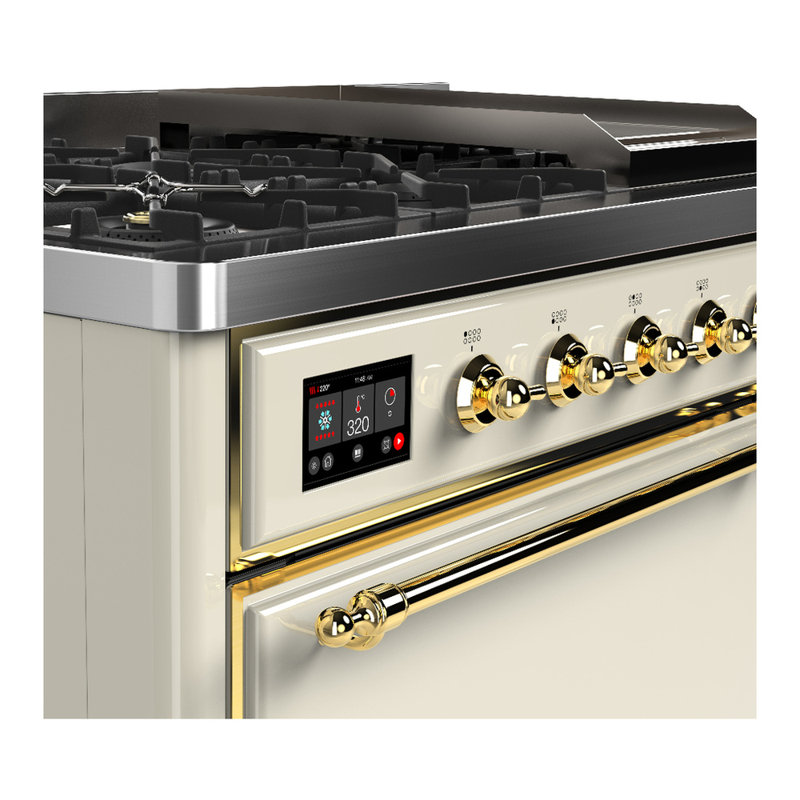 Majestic III Series 48 Inch Dual Fuel Range with 5 Sealed Burners, Griddle, Frenchtop in Matte Graphite (Natural Gas, Burnished Trim)
