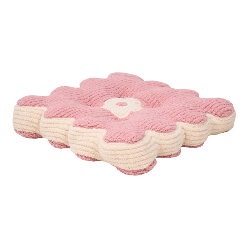 Flower-Shaped Plush Chair Cushion, Pink