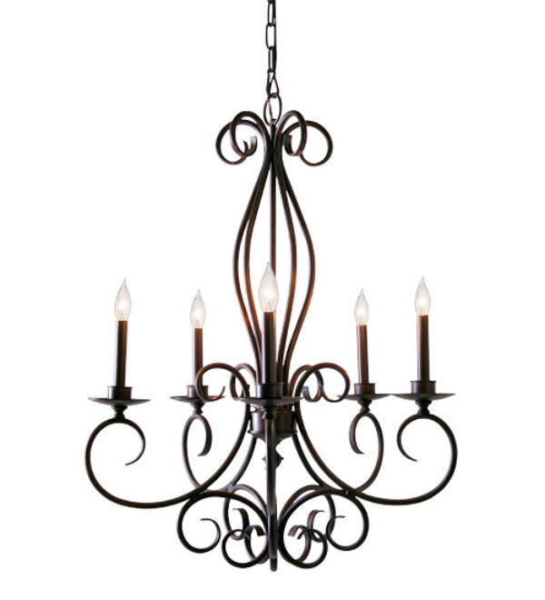 Phillipe 5 - Light Chandelier, French Bronze, Taupe Faille