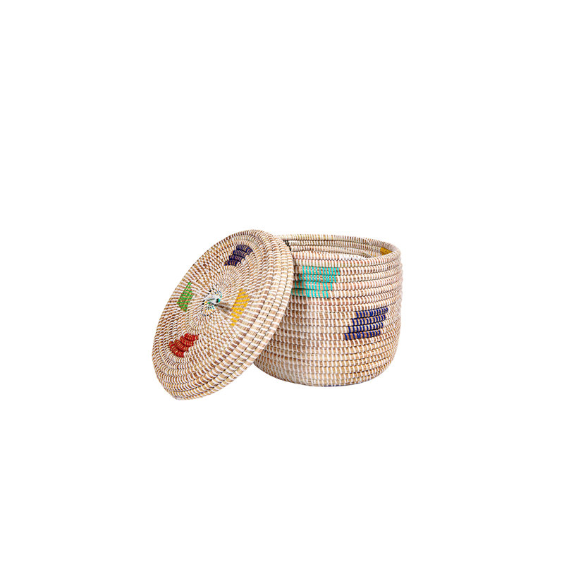 Panier de confettis en ruppie maritime, Blanc