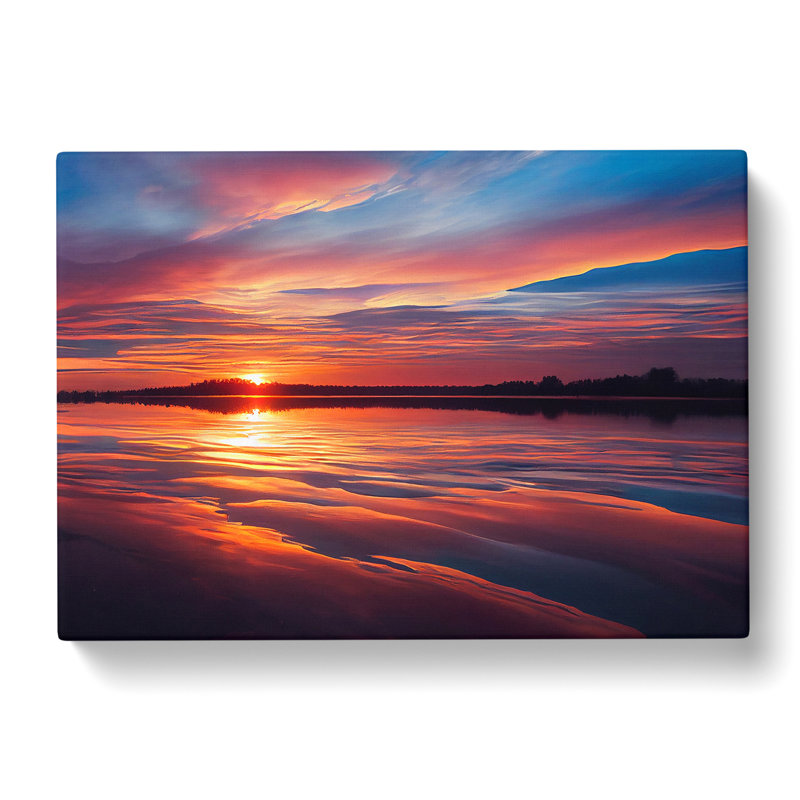 Lively Seascape At Sunset - Wrapped Canvas, 35cm H x 50cm W x 3cm D