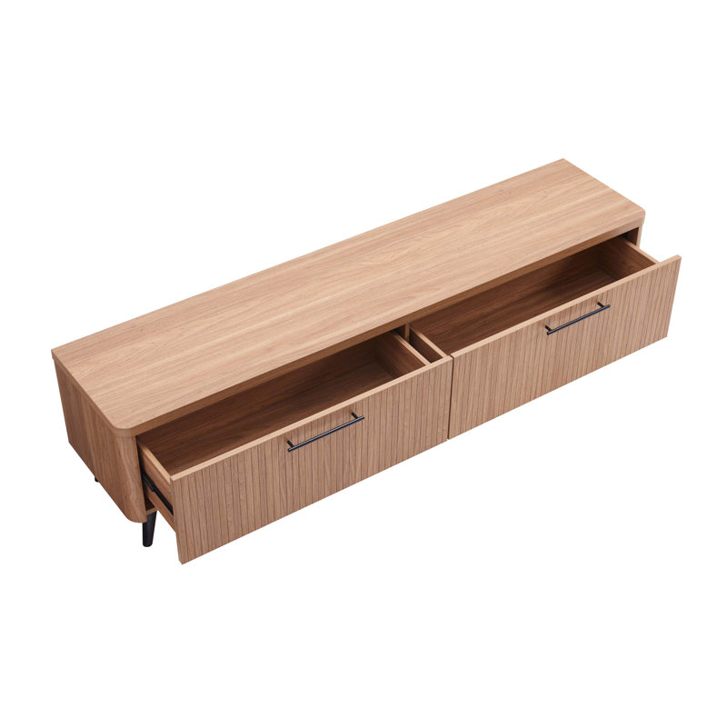 Jodie 68.9" Mid-Century Modern TV Stand, Maple