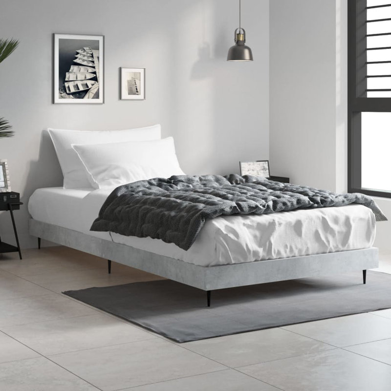 Loginov Bed Frame, Concrete Grey, 90 x 200cm