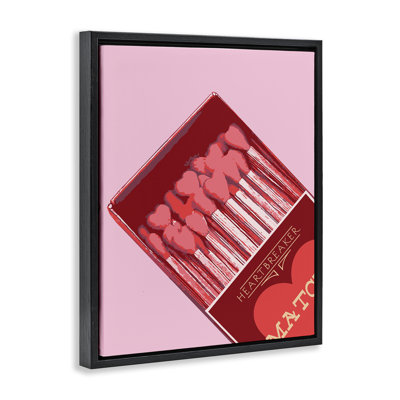 Cadre flottant en forme de cœur rose assorti, design par Lil 'Rue