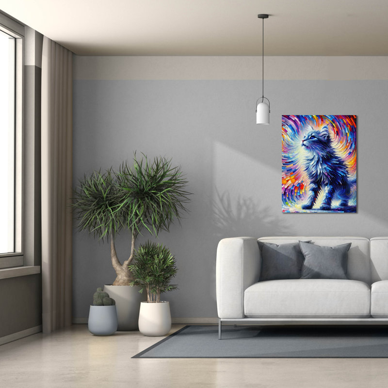 «Nice Kitty» par Rich Monet, art mural sur toile, H 34 po x l 26 po x P 1,5 po