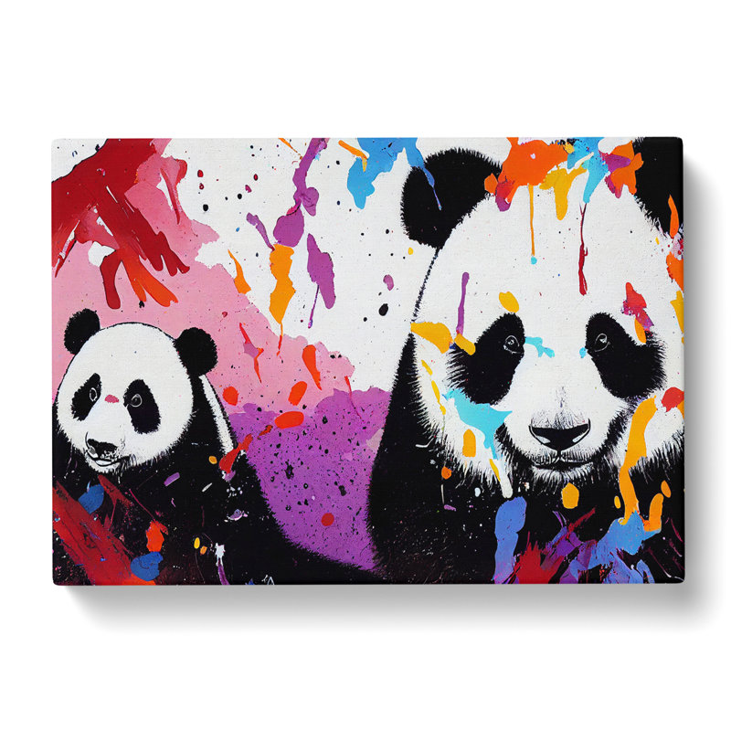 Panda Splash Vol.1 Abstract - Wrapped Canvas, 50cm H x 76cm W