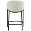 Tabourets à hauteur de comptoir - tissu beige, pieds en métal noir brillant (2 modernes avec garniture de 2)