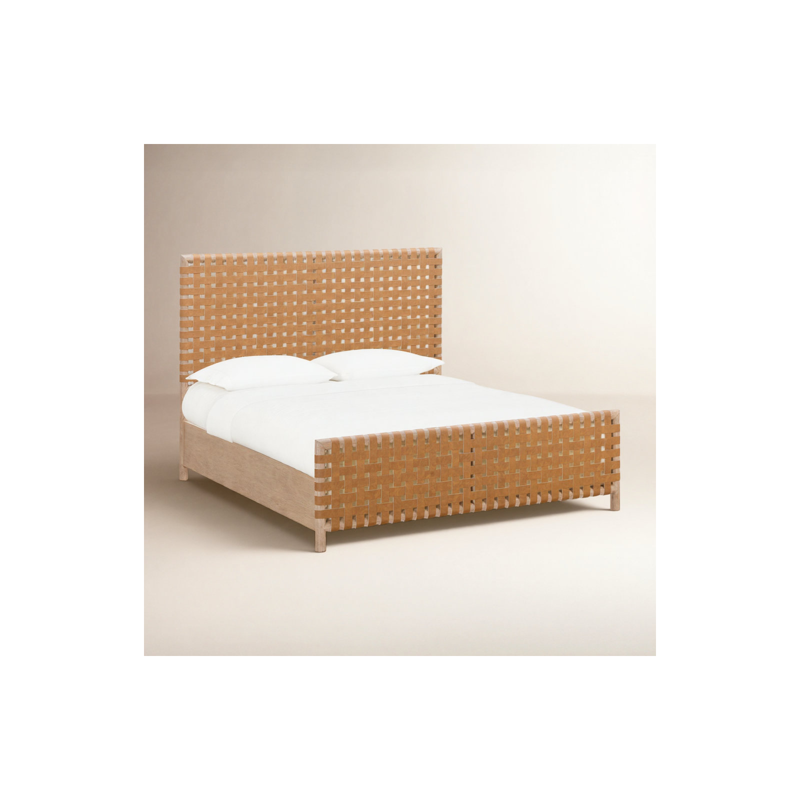 Colleen Leather Bed, King, Granola