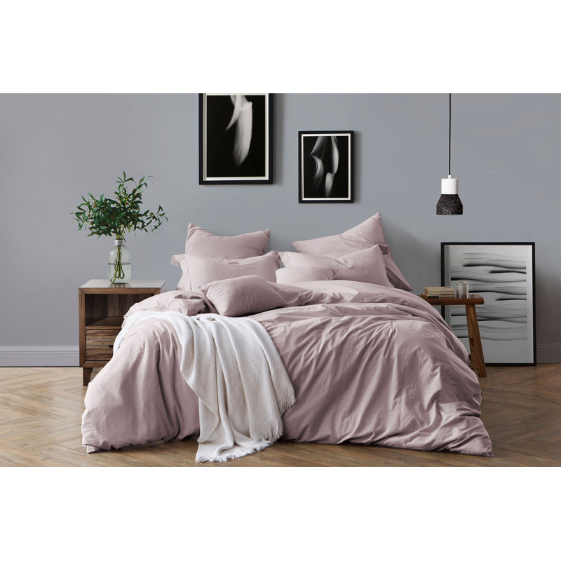 Lavender Cotton King/California King Minimalist Bedspread Cover Set