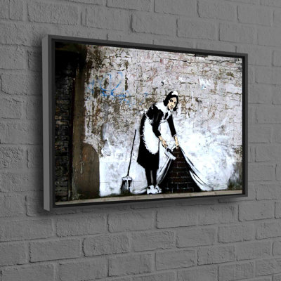 Urban-Inspired Cotton Canvas Wall Art Showcasing Street-Style Graffiti Portrait of a Woman Suitable for Contemporary and Modern Home Interiors