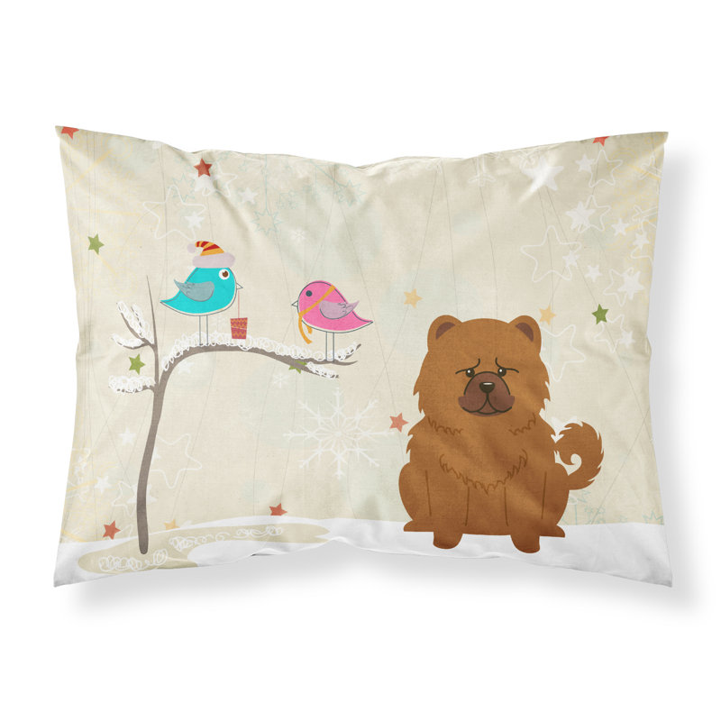  Taie d'oreiller cadeaux de Noël entre amis, Chow-chow roux