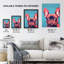 Wall Art Print French Bulldog Screen Artwork Fuchsia Riso Interior Design Poster