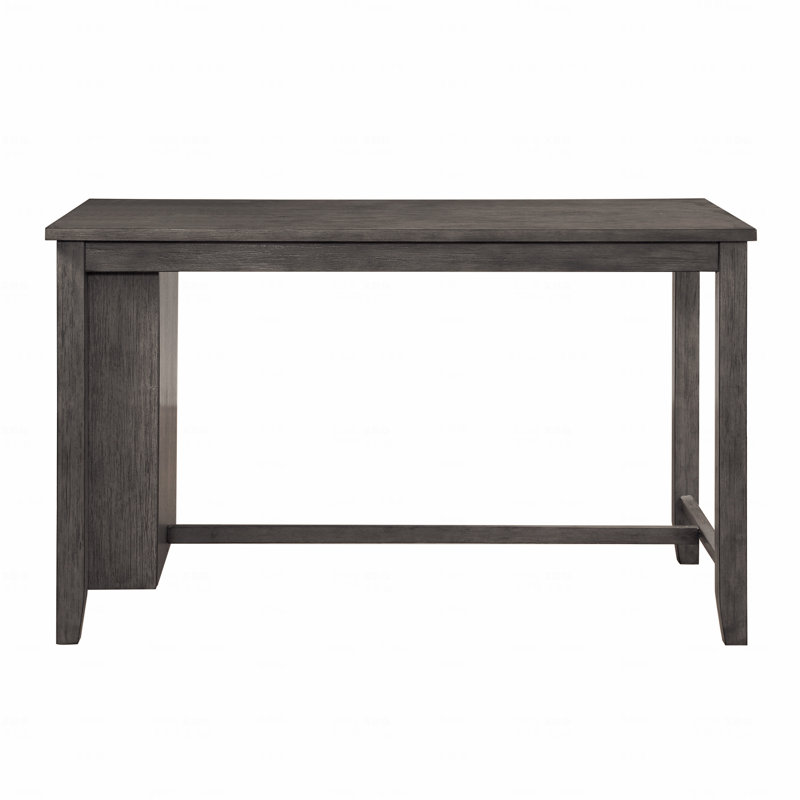 Table de salle à manger à hauteur de comptoir 1 pièce avec tablettes intégrées, Gris